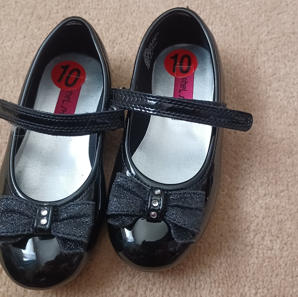 Rachel Shoes Toddler Girl Size 10 Black Patent Mary Jane Shoes